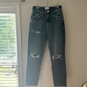 Zara straight leg ripped jeans